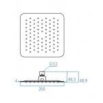 Ideal Standard IdealRain LUXE Deszczownia kwadratowa 200mm, grubość 4mm, przyłącze 1/2" inox B0387MY