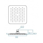 Ideal Standard IdealRain LUXE Deszczownia kwadratowa 300mm, grubość 4mm, przyłącze 1/2" inox B0388MY