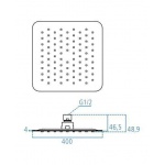      Ideal Standard IdealRain LUXE Deszczownia kwadratowa 400mm, grubość 4mm, przyłącze 1/2" inox B0389MY WYPRZEDAŻ MAGAZYNOWA!!