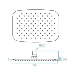 Ideal Standard IdealRain LUXE Deszczownia prostokątna 300x200mm, grubość 4mm, przyłącze 1/2" inox B0390MY