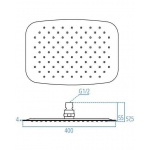 Ideal Standard IdealRain LUXE Deszczownia prostokątna 400x250mm, grubość 4mm, przyłącze 1/2" inox B0391MY