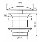 Ideal Standard Korek G1 1/4 do umywalek bez przelewu J3291AA