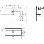 Ideal Standard Strada II Basin Umywalka ścienna 100x43 cm prostokątna biała T364001