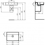Ideal Standard Strada II Basin Umywalka ścienna 60x43 cm prostokątna biała T363801