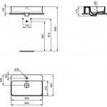 Ideal Standard Strada II Vessel Umywalka stawiana na blat 60x40 cm prostokątna biała T299801