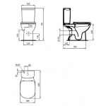 Ideal Standard Tempo Miska kompaktu WC - odpływ poziomy, Biały T331201
