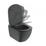 Ideal Standard Tesi miska wisząca Aquablade T0079V3 z deską wolnoopadającą Thin T3527V3 komplet czarny mat T0079V3+T3527V3