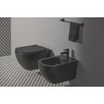 Ideal Standard Tesi miska wisząca Aquablade T0079V3 z deską wolnoopadającą Thin T3527V3 komplet czarny mat T0079V3+T3527V3