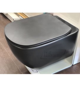 Ideal Standard Tesi miska wisząca Aquablade T0079V3 z deską wolnoopadającą Thin T3527V3 komplet czarny mat T0079V3+T3527V3