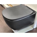 Ideal Standard Tesi miska wisząca Aquablade T0079V3 z deską wolnoopadającą Thin T3527V3 komplet czarny mat T0079V3+T3527V3