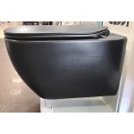 Ideal Standard Tesi miska wisząca Aquablade T0079V3 z deską wolnoopadającą Thin T3527V3 komplet czarny mat T0079V3+T3527V3