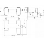Ideal Standard Tonic II Bateria wannowo-natryskowa ścienna A6338AA