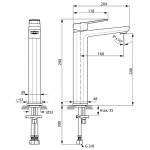 Ideal Standard Tonic II Bateria umywalkowa stojąca wysoka, bez korka chrom A6329AA