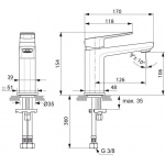 Ideal Standard Tonic II Bateria umywalkowa stojąca, bez korka chrom A6327AA