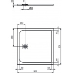 Ideal Standard Ultra Flat S Kwadratowy brodzik prysznicowy 90 x 90 cm, Piaskowy beż K8215FT