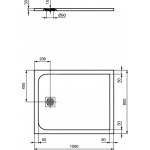 Ideal Standard Ultra Flat S Prostokątny brodzik prysznicowy 100 x 80 cm, Piaskowy beż K8219FT