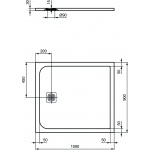 Ideal Standard Ultra Flat S Prostokątny brodzik prysznicowy 100 x 90 cm, Szary K8220FS