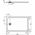 Ideal Standard Ultra Flat S Prostokątny brodzik prysznicowy 120 x 80 cm, Piaskowy beż K8227FT