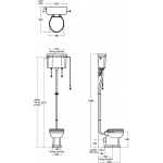 Ideal Standard Waverley Zbiornik spłukujący 6/4L górny ścienny+ozdobne mocowania biały U470701