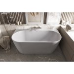Inbalia Bahama Wanna wolnostojąca 155x78,5 biały połysk z korkiem klik klak chrom BTIS00038C00G110I