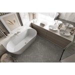 Inbalia Bahama Wanna wolnostojąca 155x78,5 biały połysk z korkiem klik klak chrom BTIS00038C00G110I