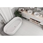 Inbalia Bali Wanna wolnostojąca 140x70 biały połysk z korkiem klik klak chrom BTFS00099C00G110I