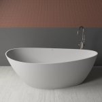 Inbalia Capri Wanna wolnostojąca 150x70 biały połysk z korkiem klik klak chrom BTFS00100C00G110I