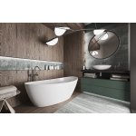 Inbalia Capri Wanna wolnostojąca 150x70 biały połysk z korkiem klik klak chrom BTFS00100C00G110I