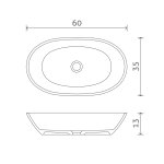 Inbalia Ibiza Umywalka nablatowa 60x35 biały mat WBOC00014C00M110I