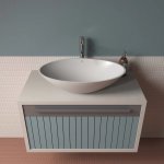 Inbalia Sycylia Umywalka nablatowa 56x35 biały połysk WBOC00024C00G110I