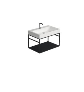 Kerasan Cento Struktura wisząca pod umywalkę 70x45 cm Czarny mat 924931