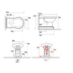   Kerasan Retro Bidet Stojący 39x61 cm Czarny 102204