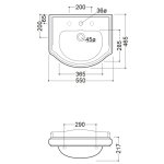 Kerasan Retro Umywalka 56x46,5 biała 104501