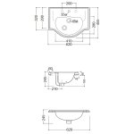 Kerasan Retro Umywalka wpuszczana w blat 62x45,5 biała 103001