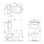 Kerasan Retro WC Stojący 38,5x53 cm biały 101101
