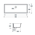 Kerasan Slim Umywalka podblatowa 90x34 cm Biały 023001