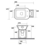 Kerasan Waldorf Miska WC Stojący PROLUNGATO 37x65 cm Biały 411601