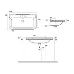   Kerasan Waldorf Umywalka 100x55 biały 4142K2/3FORI