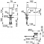 Keuco Edition 11 Bateria Umywalkowa jednouchwytowa 110 z korkiem, Chrom 51104010000