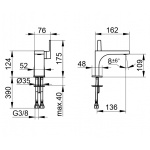 Keuco Edition 11 Bateria Umywalkowa jednouchwytowa 110 bez korka, Chrom 51104010100