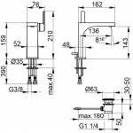 Keuco Edition 11 Bateria Umywalkowa jednouchwytowa 150 z korkiem, Chrom 51102010000