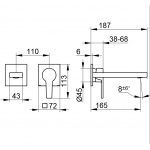 Keuco Edition 11 Bateria umywalkowa 2-otworowa ścienna, Chrom 51116010201
