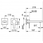 Keuco Edition 11 Bateria umywalkowa 2-otworowa ścienna, Chrom 51116010200