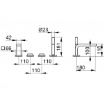 Keuco Edition 11 Bateria wannowa 4-otworowa, Chrom 51130010100