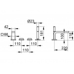 Keuco Edition 11 Bateria wannowa 4-otworowa, Chrom 51130010200