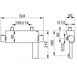 Keuco Edition 11 Bateria wannowa ścienna, Chrom 51120010100