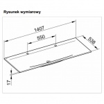 Keuco Edition 11 Umywalka ceramiczna 140,5 cm, 2-otworowa 31160311402