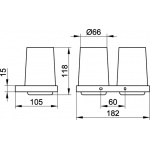 Keuco Edition 11 Podwójny uchwyt na kubki, Chrom 11151019000