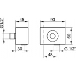 Keuco Edition 11 Przyłącze kątowe węża, uchwyt ścienny na słuchawkę prysznicową, Chrom 51192010000