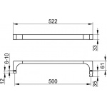 Keuco Edition 11 Uchwyt drzwi prysznicowych 500 mm, Chrom 11108010502